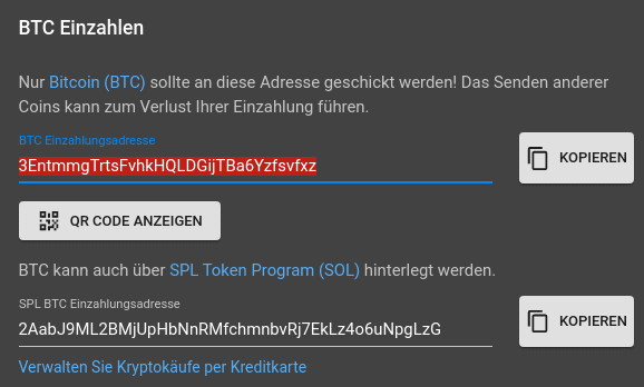 ftx btc einzahlen