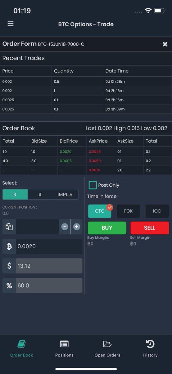 BTC Optionen mit Deribit